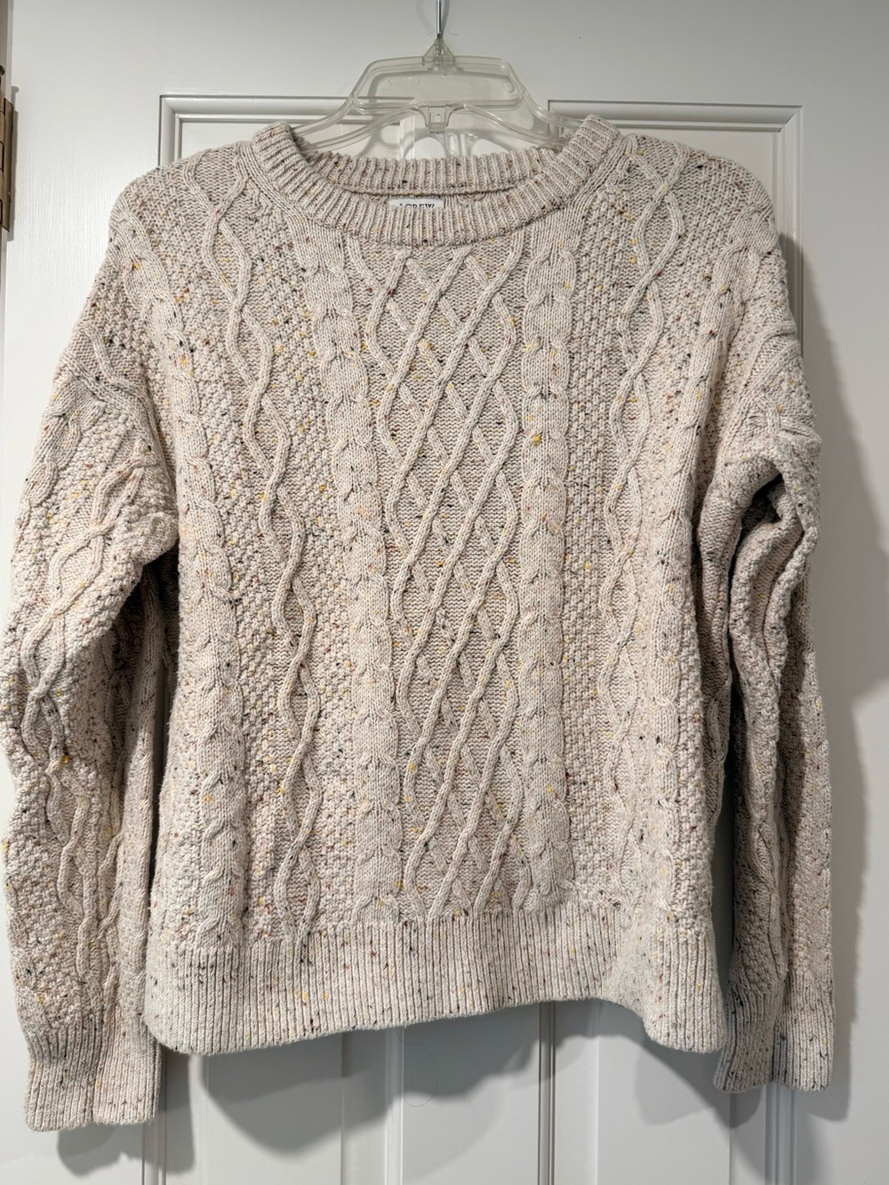 J Crew Women’s Cream Cable Knit Sweater